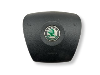 подушка безопасности водителя Skoda Fabia 2 поколение (5J) 5J 2008, 1.4 л., TDi PD, BNV, дизель, 5МКПП, reflex silver / la7w, хетчбэк 5 дв., передний привод, правый руль, 5J0880201D