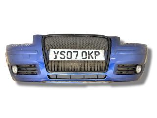 бампер передний Audi A3 8P [рестайлинг] 2007, 1.6 л., FSI, BLF, бензин, 6МКПП, mauritiusblau, хетчбэк 5 дв., передний привод, правый руль, 8P4807105, 8P4807437