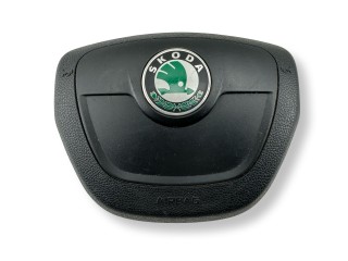 подушка безопасности водителя Skoda Fabia Scout 2 поколение [рестайлинг] 2011, 1.2 л., TSI, CBZA, бензин, 5МКПП, aqua blue, универсал, передний привод, правый руль, 5J0880201H