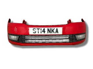 бампер передний Skoda Rapid 1 поколение 2014, 1.6 л., TDi, CAYB, дизель, 5МКПП, flash red, хетчбэк 5 дв., передний привод, правый руль, 60U807221F