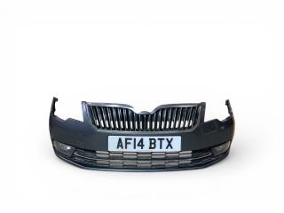 бампер передний Skoda Superb 2 поколение [рестайлинг] 3T 2014, 2.0 л., TDi PD, CFFB, дизель, 6МКПП, metal grau / lf7y, универсал, передний привод, правый руль, 3T0807221K