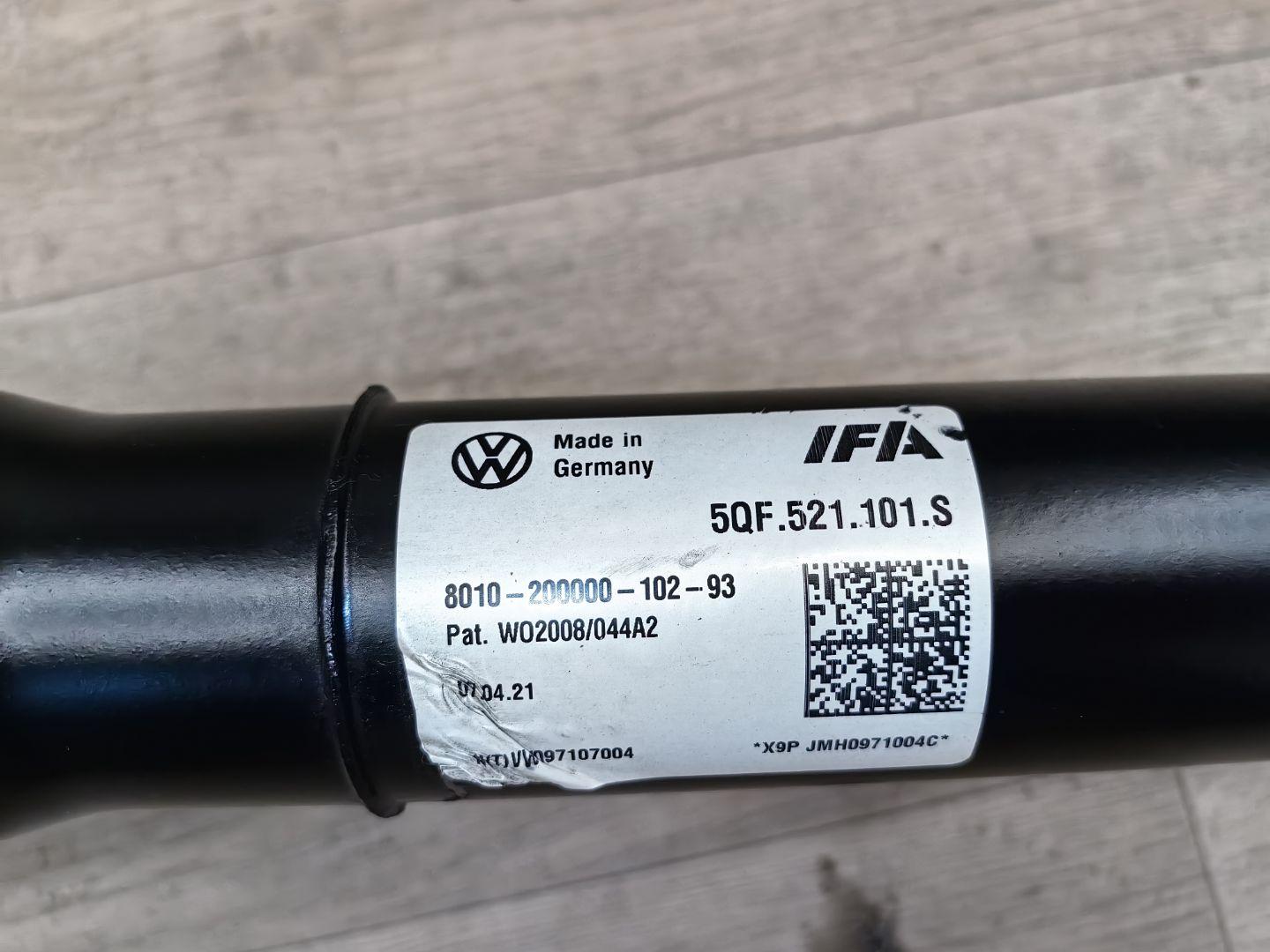 карданный вал Volkswagen Tiguan 2 поколение 2020, 2.0 л., бензин, 5QF521101S - фото №4