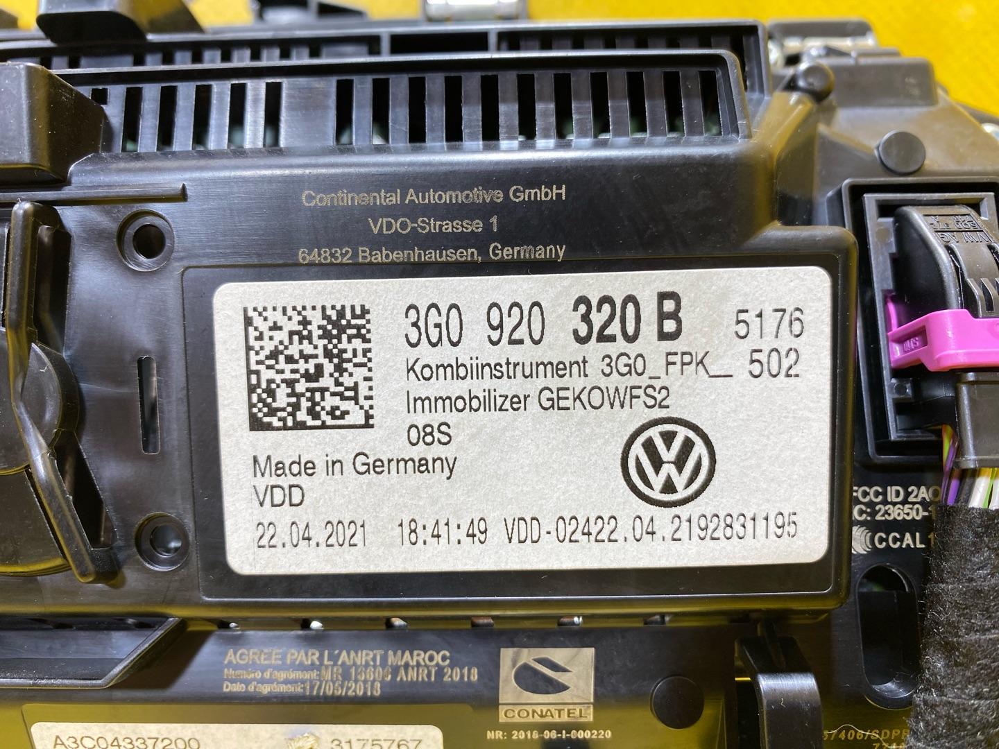 щиток приборов (приборная панель) Volkswagen Tiguan 2 поколение 2020, 2.0 л., бензин, 3G0920320B - фото №10