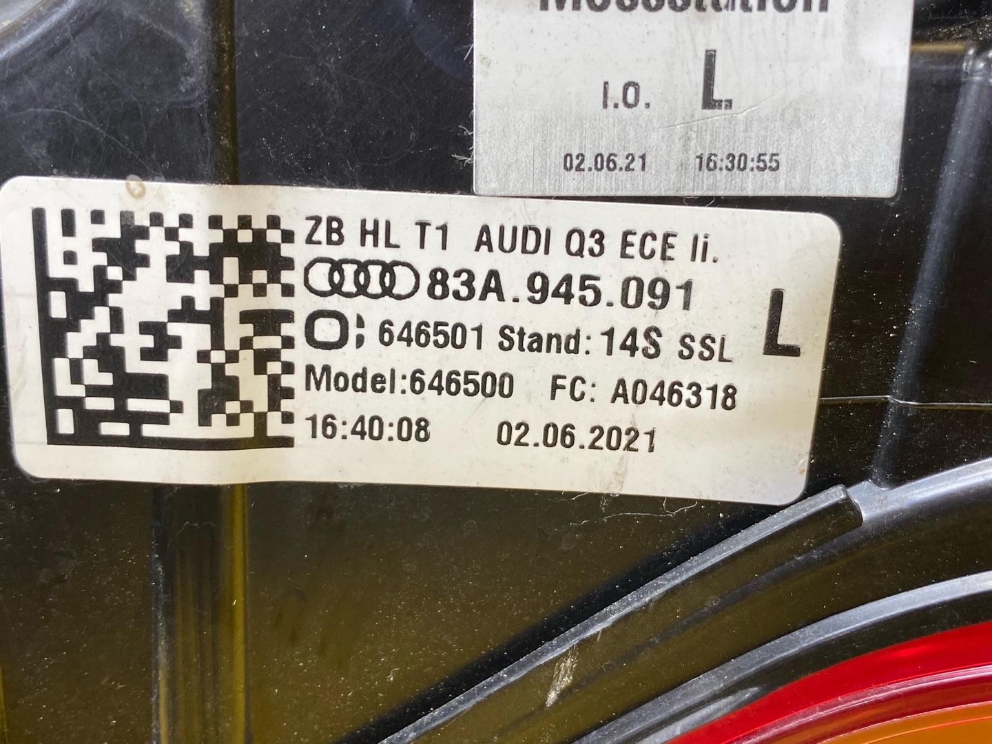 фонарь задний левый Audi Q3 F3 2021, 2.0 л., бензин, 83A945091 - фото №8