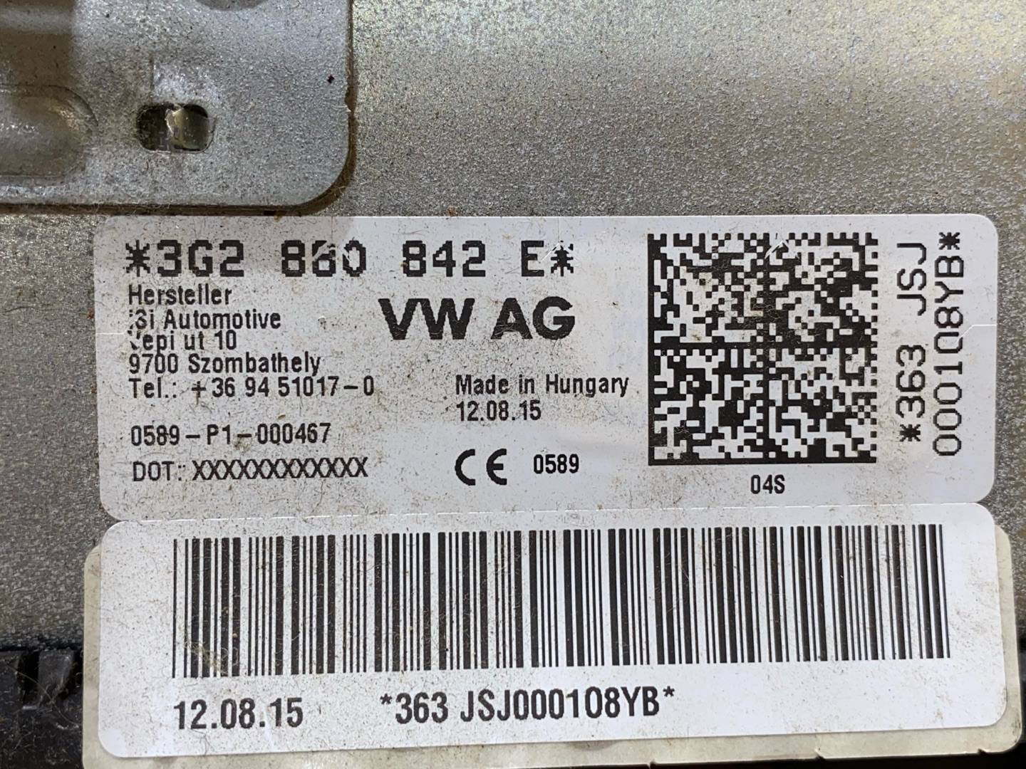 подушка безопасности коленная Volkswagen Passat B8 2016, 2.0 л., дизель, 3G2880842E - фото №14