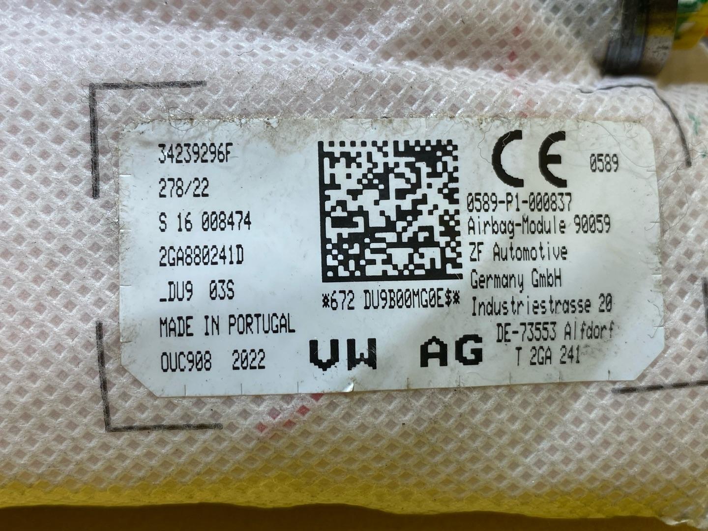 подушка безопасности сиденья Volkswagen T-Roc 1 поколение 2022, 2.0 л., бензин, 2GA880241D - фото №7