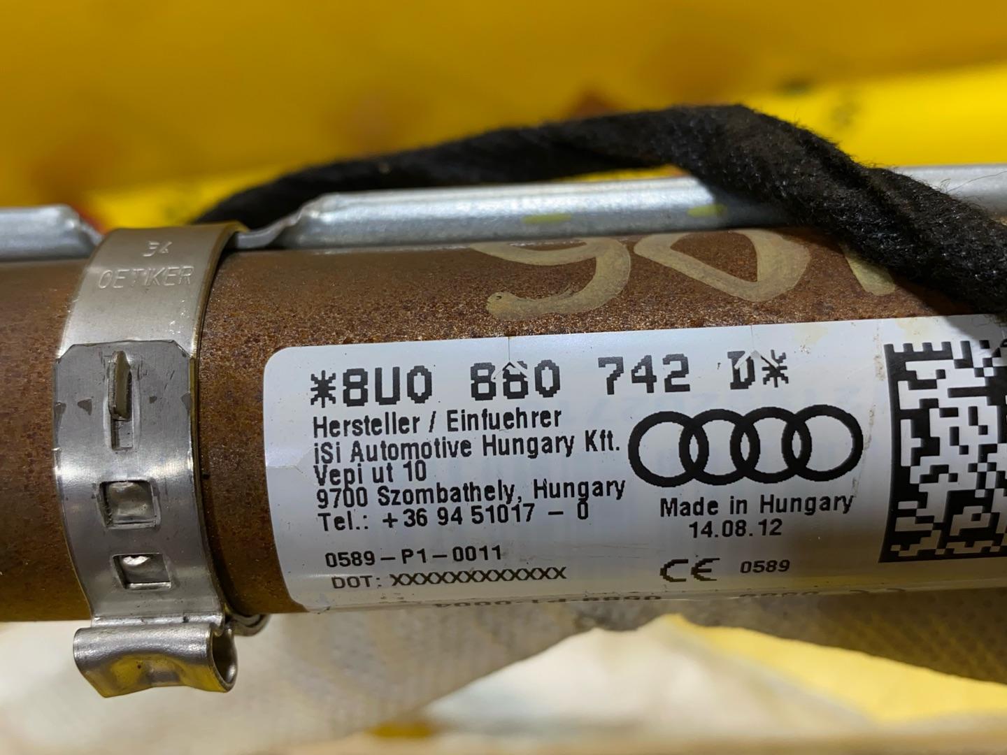 подушка безопасности боковая (шторка) Audi Q3 8U 2012, 2.0 л., бензин, 8U0880742D - фото №5