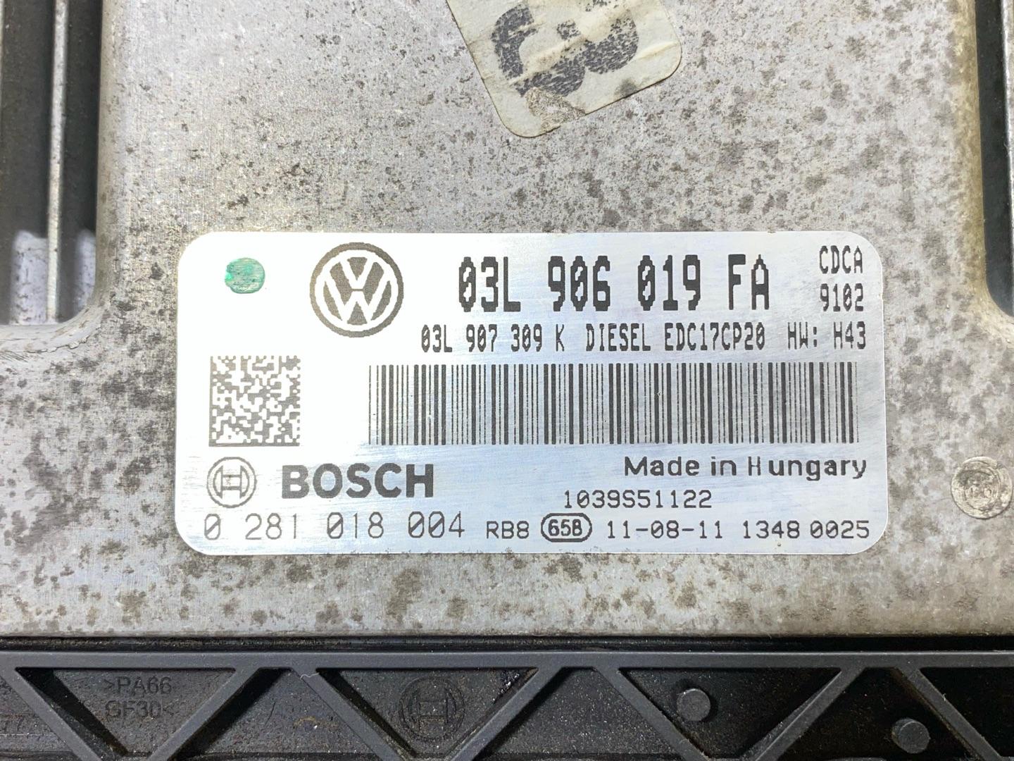 блок управления двигателем Volkswagen Amarok 1 поколение 2H 2012, 2.0 л., дизель, 03L906019FA - фото №6