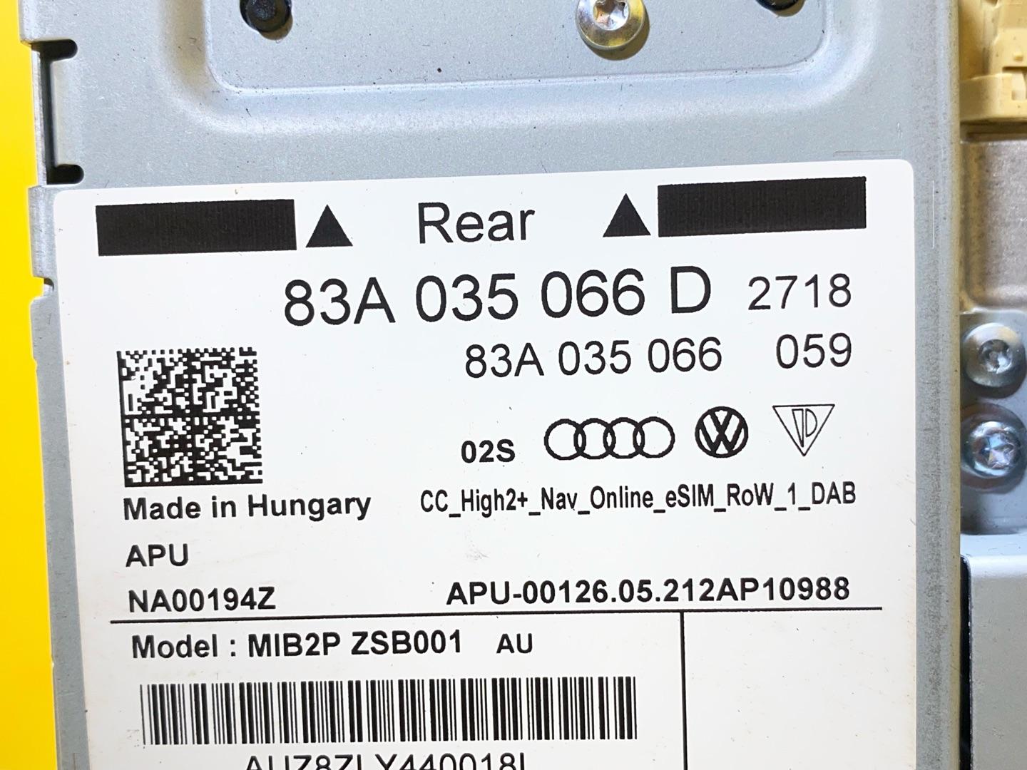 блок управления мультимедия Audi Q3 F3 2021, 2.0 л., бензин, 83A035066D - фото №9