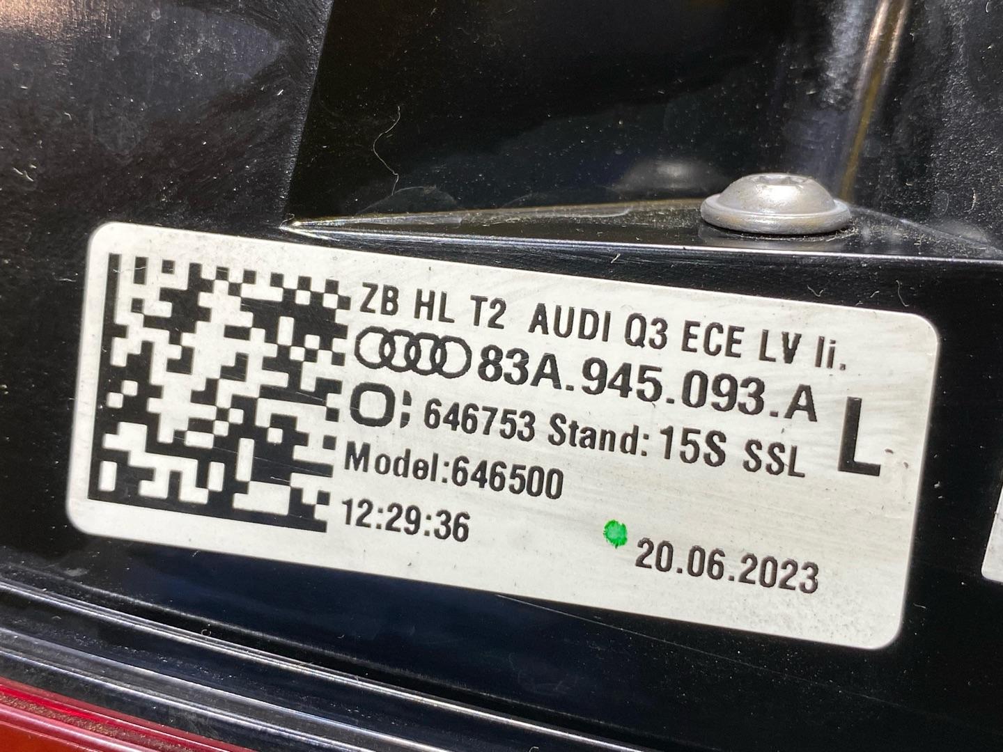 фонарь задний левый Audi Q3 F3 2023, 2.0 л., бензин, 83A945093A - фото №9