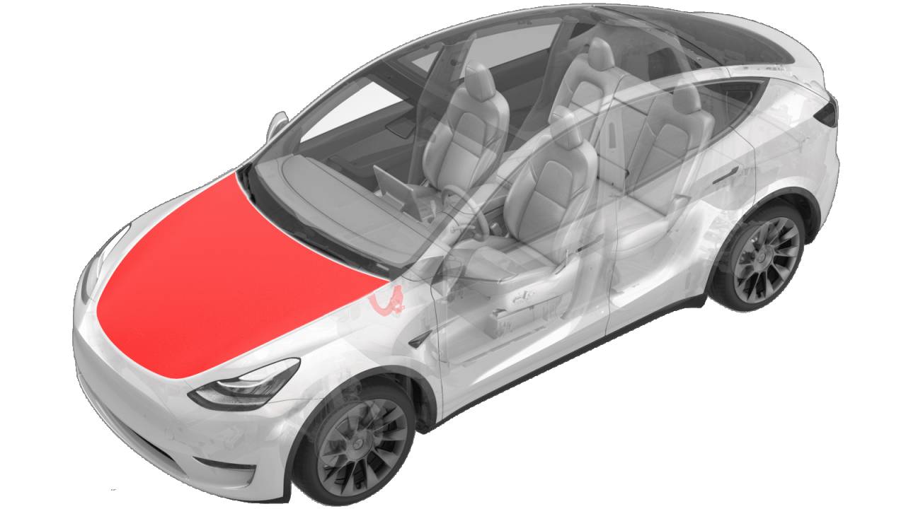 капот Tesla Model Y 1 поколение (2020 - 2026), 1081390-E0-C - фото №1