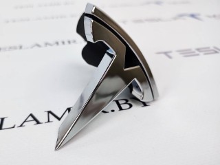 Знак эмблема "Т" переднего бампера Tesla Model S 1 поколение [рестайлинг] 2019, 1053686-00, 1056386-00