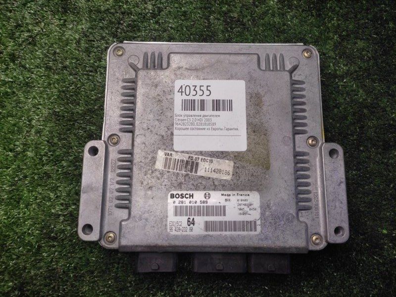 блок управления двигателем Citroen C5 1 поколение 2003, 2.0 л., дизель, 9642823280, 281010589 - фото №1