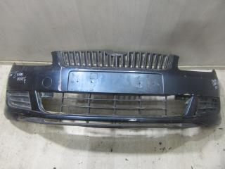 бампер передний Skoda Fabia 2 поколение [рестайлинг] (2010 - 2014), тёмно голубой, 5J0807221D