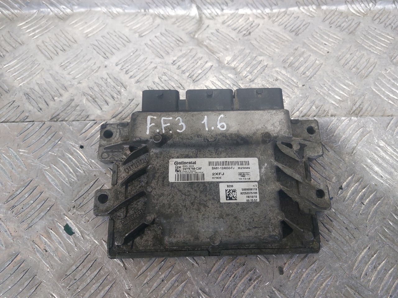 блок управления двигателем Ford Fiesta 6 поколение (2008 - 2013), 1.6 л., TSJA, бензин, BA6112A650FE, BA6112A650FJ - фото №1