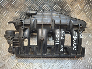 коллектор впускной Volkswagen Tiguan 1 поколение (2007 - 2011), 2.0 л., TSI, CCZA, бензин, 06J133185EQ, 06J133201BH, 06J133185DF