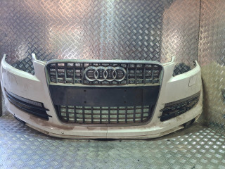 бампер передний Audi Q7 4L (2005 - 2009), белый, 4L0807105CGRU, 4L0807061A, 4L0807437
