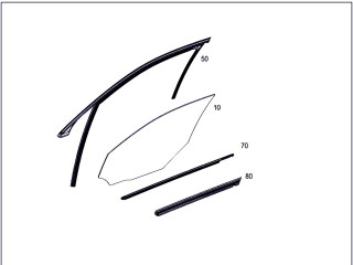 стекло двери передней левой Mercedes-Benz C-Класс W205/S205/C205 W205.042 2014, 2.0 л., M 274.920, бензин, АКПП, 755 серый, седан, задний привод, правый руль, A2057250110