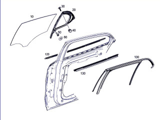 стекло двери задней левой Mercedes-Benz GLA-Класс X156 2014, 2.0 л., M 270.920, бензин, робот, белый, хетчбэк 5 дв., полный привод, правый руль, A1567350110