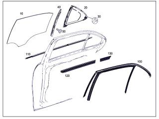 стекло двери задней левой Mercedes-Benz C-Класс W205/S205/C205 W205.042 2014, 2.0 л., M 274.920, бензин, АКПП, 755 серый, седан, задний привод, правый руль, A2057350010