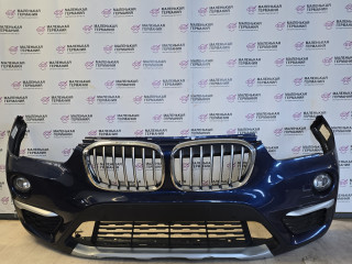 бампер передний BMW X1 F48 2017, 2.0 л., B48 A20 B, бензин, АКПП, синий mediterranblau c10, полный привод, правый руль, 51117453566, 7453566