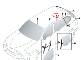 стекло двери задней правой BMW X3 F25 2013, 2.0 л., N20 B20 A, бензин, АКПП, а52/7 spacegrau, хетчбэк 5 дв., полный привод, правый руль, 51357391674, 7391674, 51357347648, 7347648