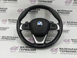 руль BMW X1 F48 2017, 2.0 л., B48 A20 B, бензин, АКПП, синий mediterranblau c10, полный привод, правый руль, 32306860363, 6860363, 32306871213, 6871213, 32306860361, 6860361, 32306992389, 6992389