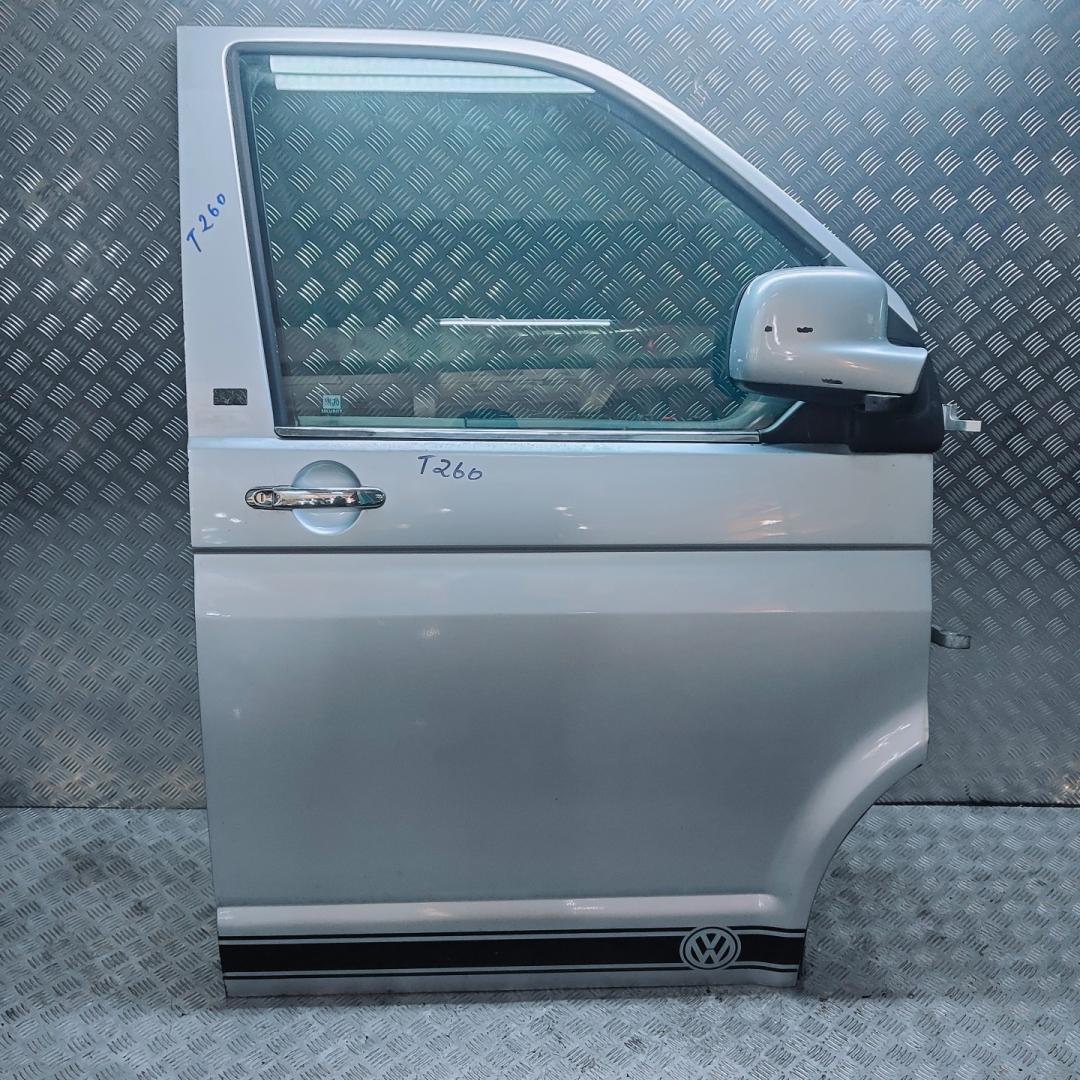 дверь передняя правая Volkswagen Transporter T5 2006, 2.5 л., TDi, AXD, дизель, робот, серебристый, микроавтобус, передний привод, правый руль - фото №1