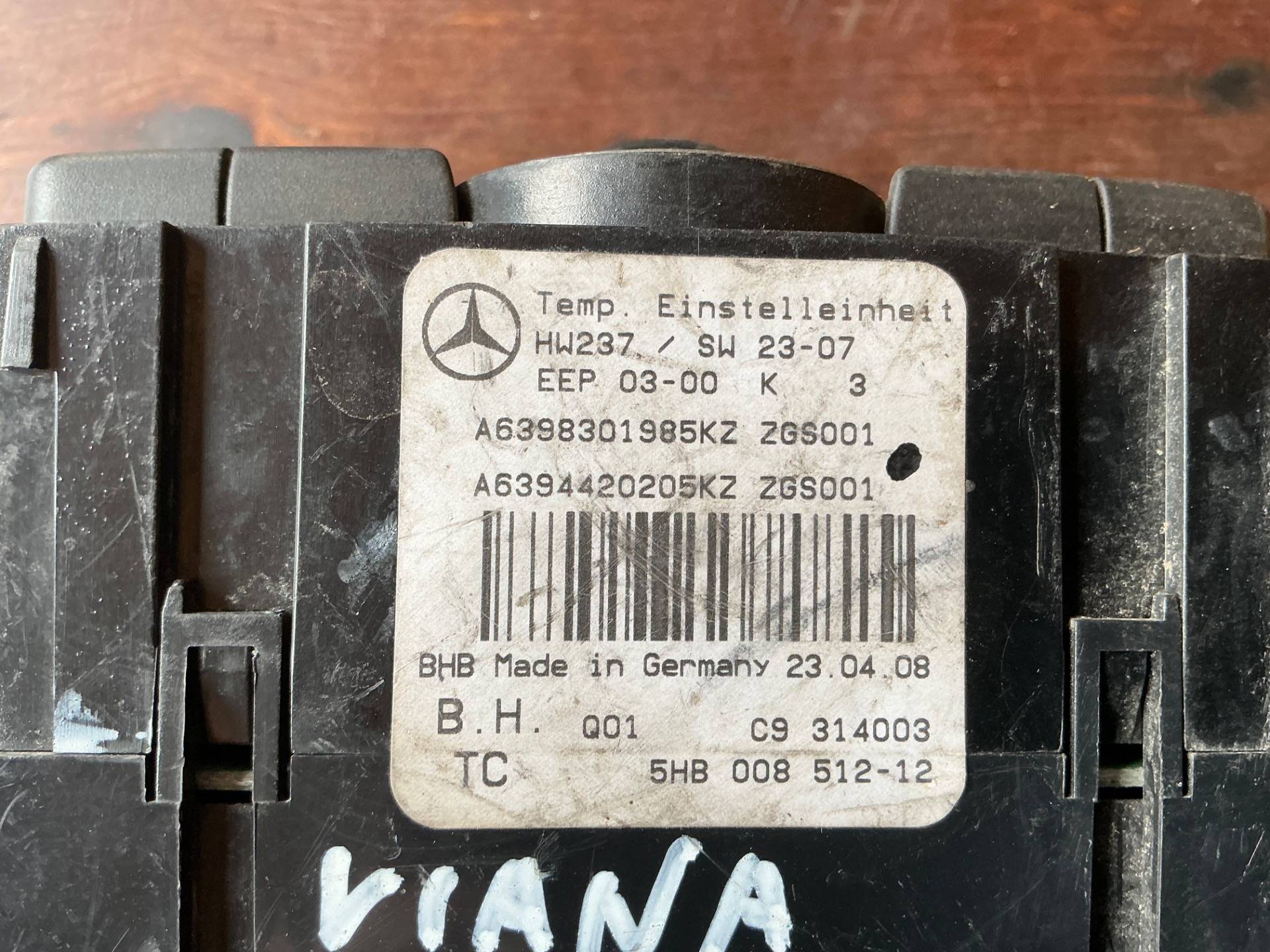 Блок управления печки/климат-контроля Mercedes-Benz Vito W639