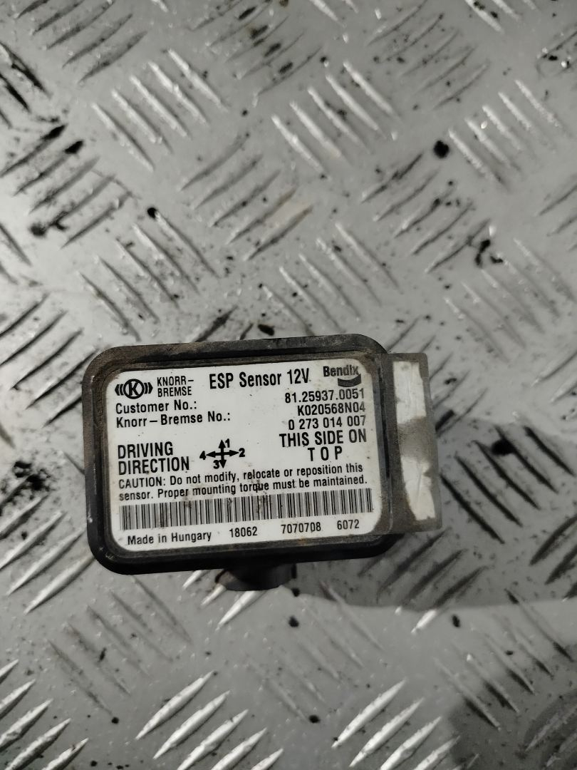 датчик курсовой устойчивости MAN TGX 1 поколение 2018, 12.4 л., D 2676 LF 51, дизель, АКПП, белый, правый руль, 81259370051, 81259370094, K020568, K020568N04 - фото №1