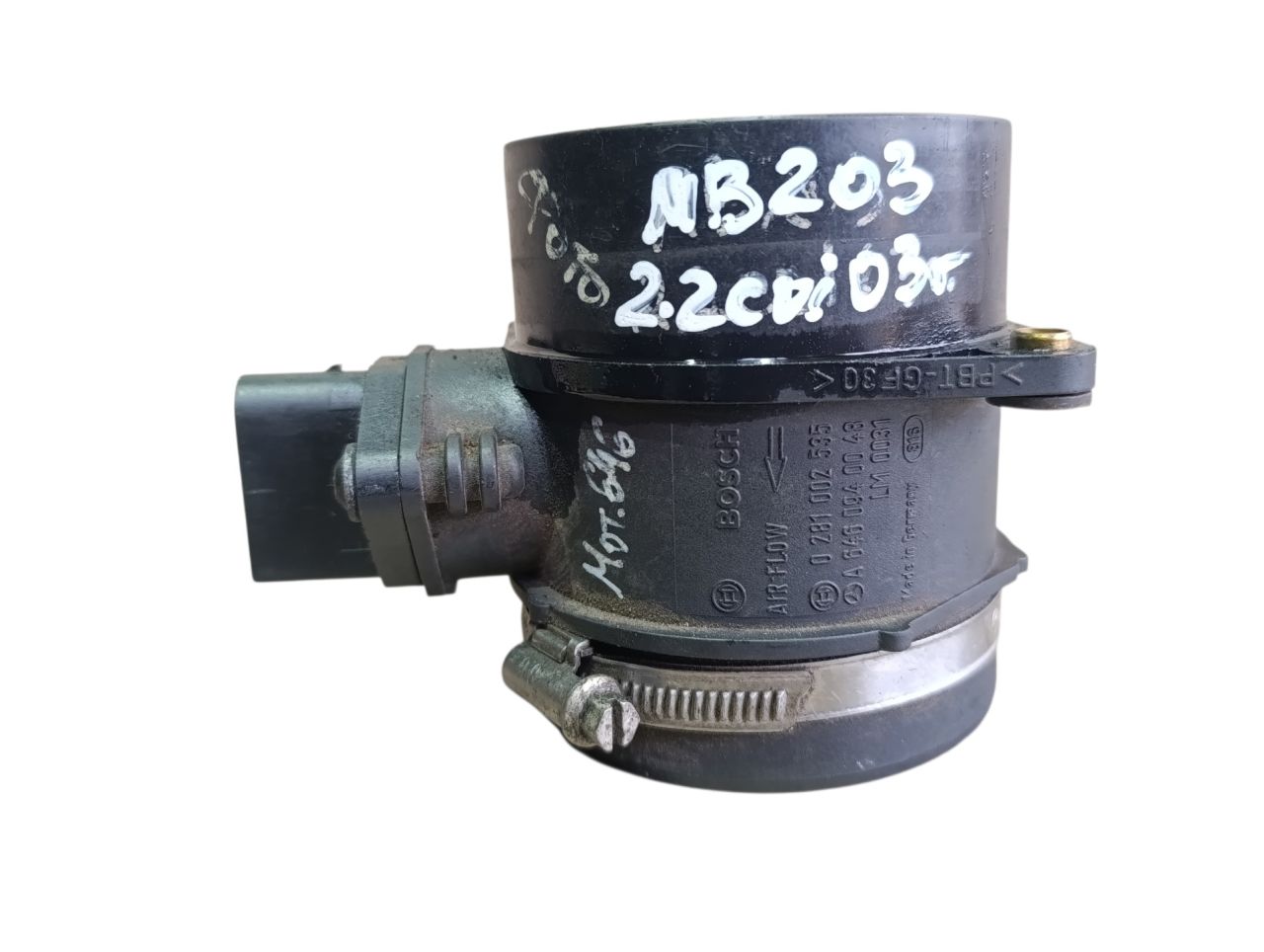 расходомер воздуха Mercedes-Benz C-Класс W203/S203/CL203 2003, 2.2 л., дизель, 0281002535 - фото №1