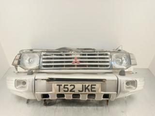 передняя часть (ноускат) Mitsubishi Pajero 2 поколение [рестайлинг] 1999, 3.0 л., i, 6G72 (DOHC 24V), бензин, АКПП, серебристый, внедорожник 3 дв., полный привод, правый руль, MR354630, MR376061, MR376062, MR391858, MR391883, MR391884