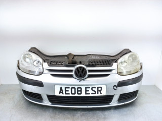 передняя часть (ноускат) Volkswagen Golf 5 поколение 2008, 1.9 л., TDi PD, BXE, дизель, 5МКПП, серебристый, хетчбэк 5 дв., передний привод, правый руль, 1K0807217F, 1K0805903A, 1K0853651A, 1K6941029Q, 1K6941030Q