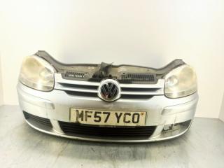 передняя часть (ноускат) Volkswagen Golf 5 поколение 2007, 1.6 л., FSI, BLF, бензин, 6МКПП, серебристый, хетчбэк 5 дв., передний привод, правый руль, 1K0807217F, 1K0805903A, 1K0853651A, 1K6941029Q, 1K6941030Q
