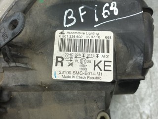 фара правая Honda Civic 8 поколение 2006, 1.6 л., i, D16V1, бензин, 5МКПП, серебристый, хетчбэк 5 дв., передний привод, правый руль, 0301226602, 33100-SMG-E014-M1, 33101-SMG-E01