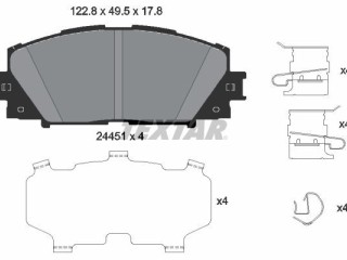 тормозные колодки Toyota Prius 3 поколение (2009 - 2011), 044650W141, 0446547070, 0446547060, 0446552260, 0446552200, 044650W140, 0446512640, 0446552180, 670057