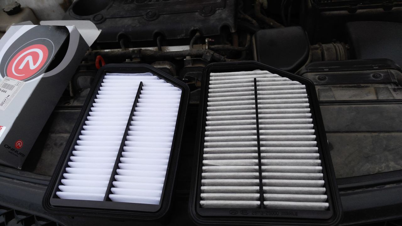 фильтр воздушный Kia Forte 1 поколение (2008 - 2012), 2.0 л., G4KD, бензин, 281132S000, 281133X000, GFAH066 - фото №1