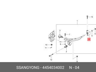 сайлентблок SsangYong Korando 1 поколение (1988 - 1996), SGAB021, 4454034002, 4454034001, 4453034002, 31200775, 4453034001, 4453134001, QF30D00112