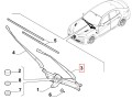 щеткодержатель (поводок стеклоочистителя, дворник) Alfa Romeo Giulia 2 поколение 952 2018, 2.0 л., бензин, АКПП, седан, полный привод, 50532570 - фото №4