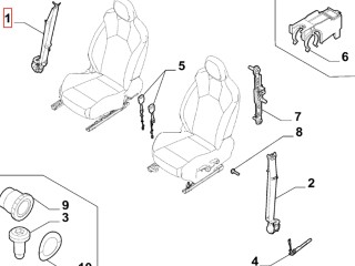 ремень безопасности Alfa Romeo Stelvio 1 поколение 2018, 156124404, 156136648