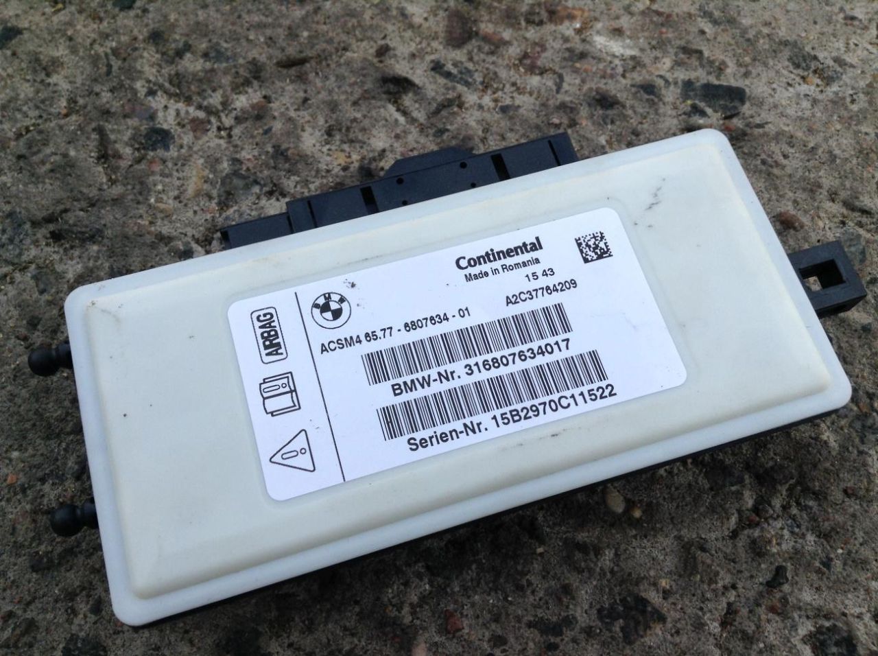блок AirBag BMW 2016, 3.0 л., N55 B30 A, бензин, АКПП, седан, 6807634 - фото №1