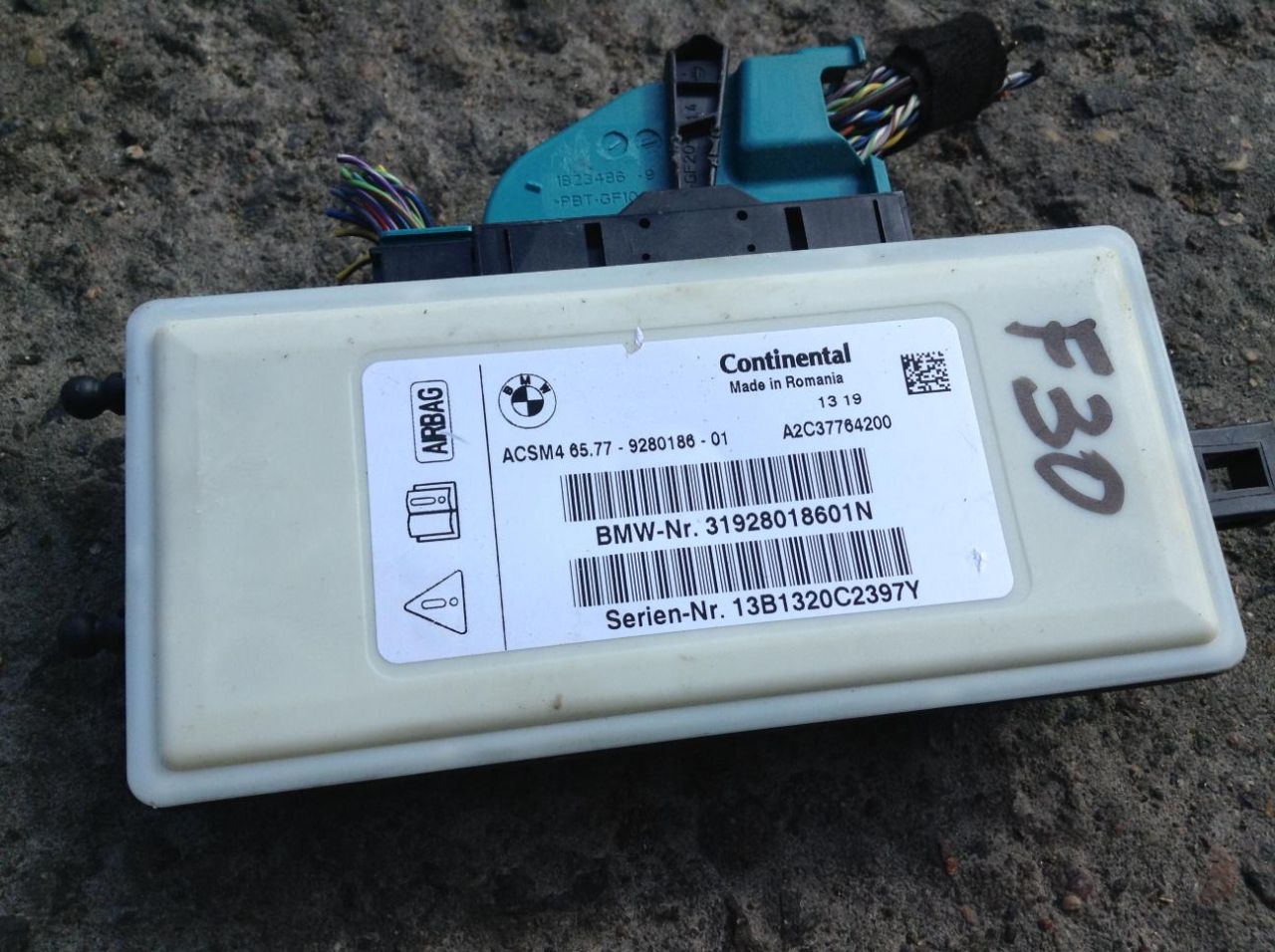 блок AirBag BMW 3 серия F30/F31/F34 2013, 2.0 л., N20 B20 A, бензин, АКПП, седан, 9280186 - фото №1