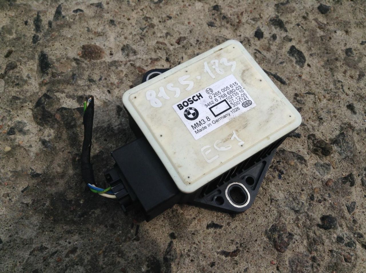 датчик ускорения BMW 5 серия E60/E61 2006, 2.5 л., N52 B25 A, бензин, АКПП, универсал, 6768680, 0265005615 - фото №1