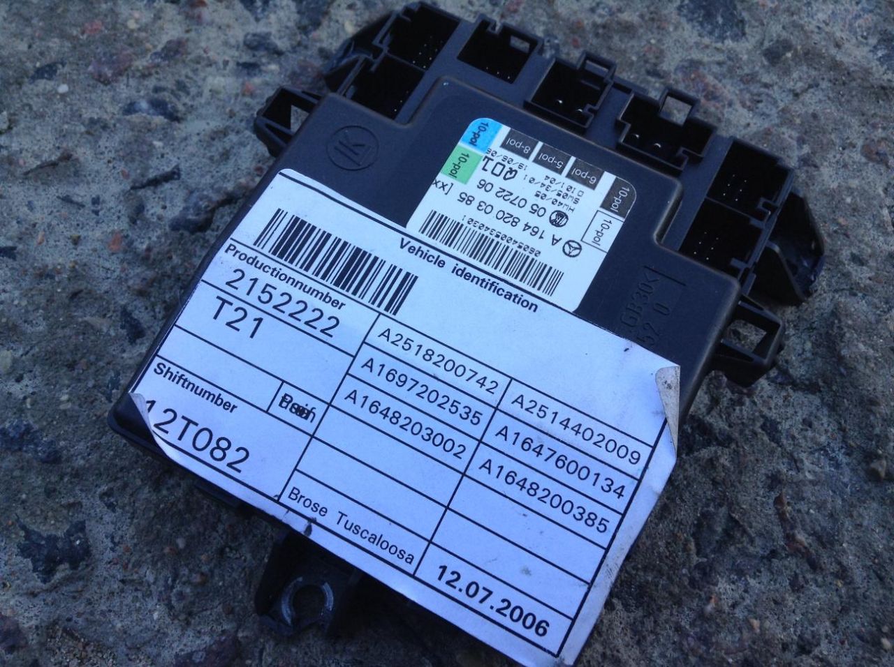 модуль управления двери Mercedes-Benz M-Класс W164 2006, 3.0 л., OM 642.940, дизель, АКПП, внедорожник 5 дв., A1648200385 - фото №1