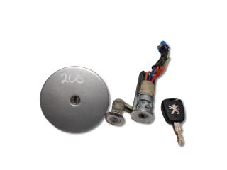 замок зажигания Peugeot 206 1 поколение [рестайлинг] 2A 2003, 1.4 л., KFW, бензин, МКПП, серебристый, передний привод