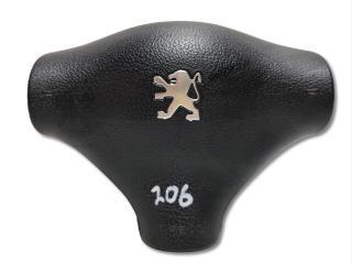 подушка безопасности водителя Peugeot 206 1 поколение 2A/C 2001, 1.6 л., NFU (TU5JP4), бензин, МКПП, голубой, хетчбэк 3 дв., передний привод, 96425026ZR