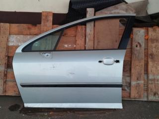дверь передняя левая Peugeot 407 1 поколение 2005, 2.0 л., RHR (DW10BTED4), дизель, МКПП, серебро, универсал, передний привод