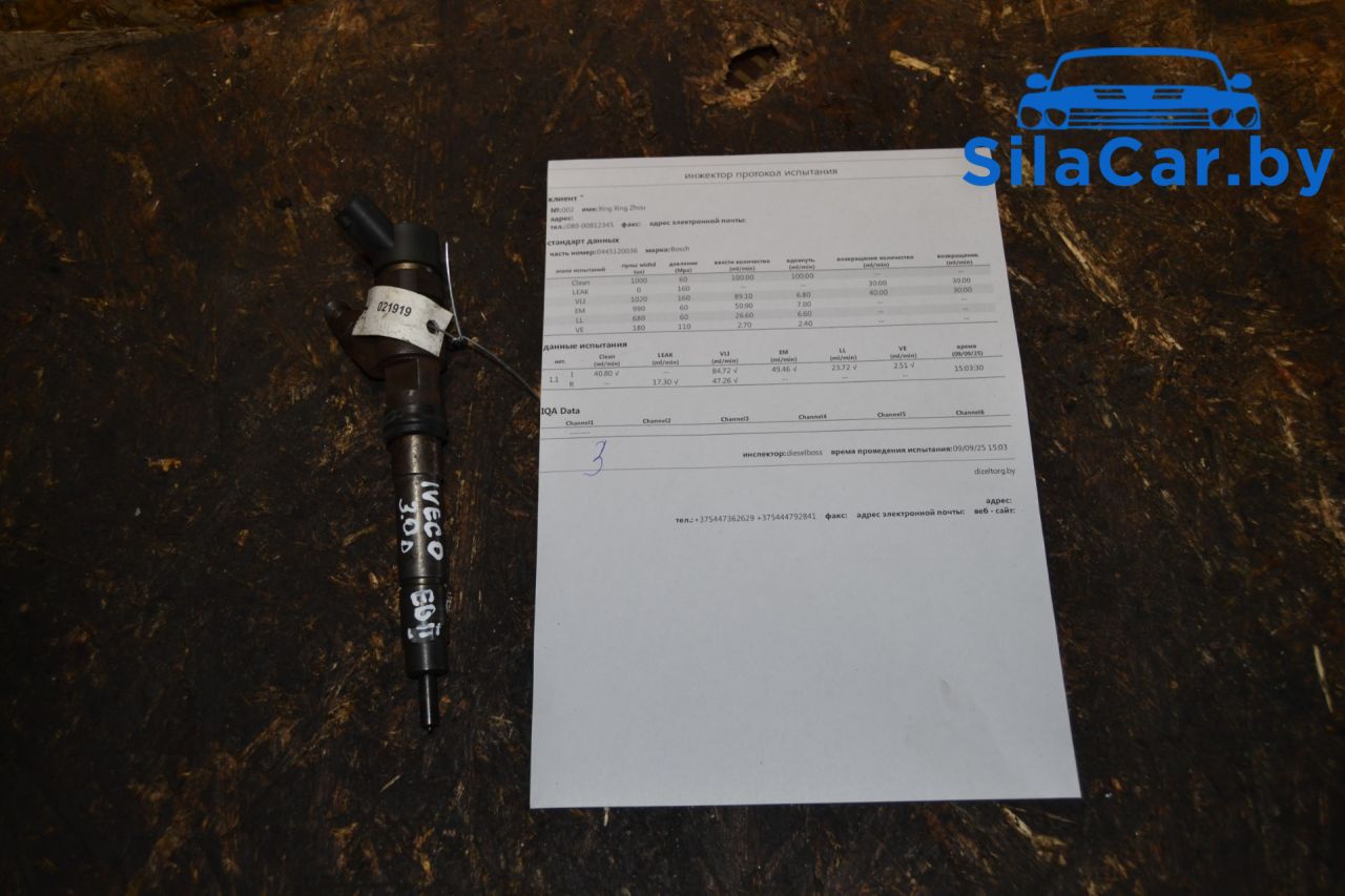 форсунка IVECO Daily 5 поколение (2011 - 2014), 3.0 л., дизель, 0445120036 - фото №1