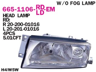 фара правая Skoda Octavia 1 поколение (A4) [рестайлинг] 2005, 665-1106R-LD-EM, 665-1106R-LD-EM, 1U1941018N