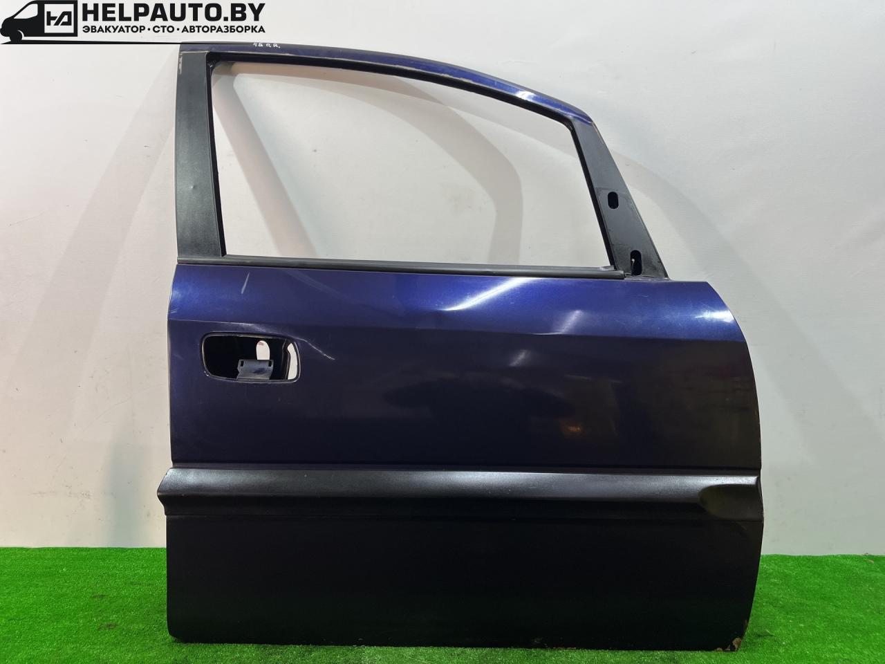 дверь передняя правая Opel Zafira 1 поколение (A) 2000, 2.0 л., Y 20 DTH, дизель, МКПП, синий металлик, минивэн, передний привод - фото №1
